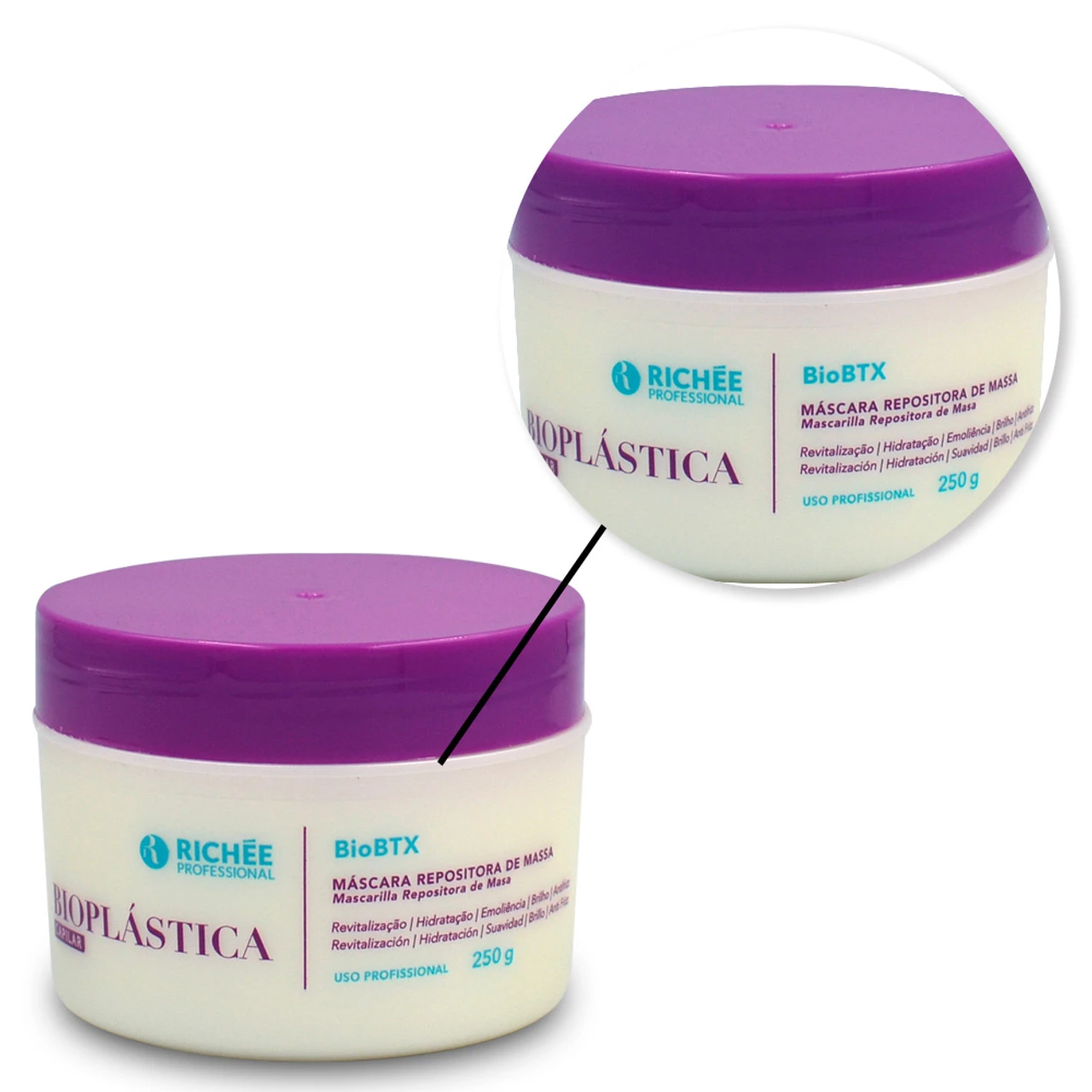 Richée Mass Replenisher Mask Bioplástica BioBTx Repositor Massa Hydration Hair Care 250g/8.81 Oz - Image 4