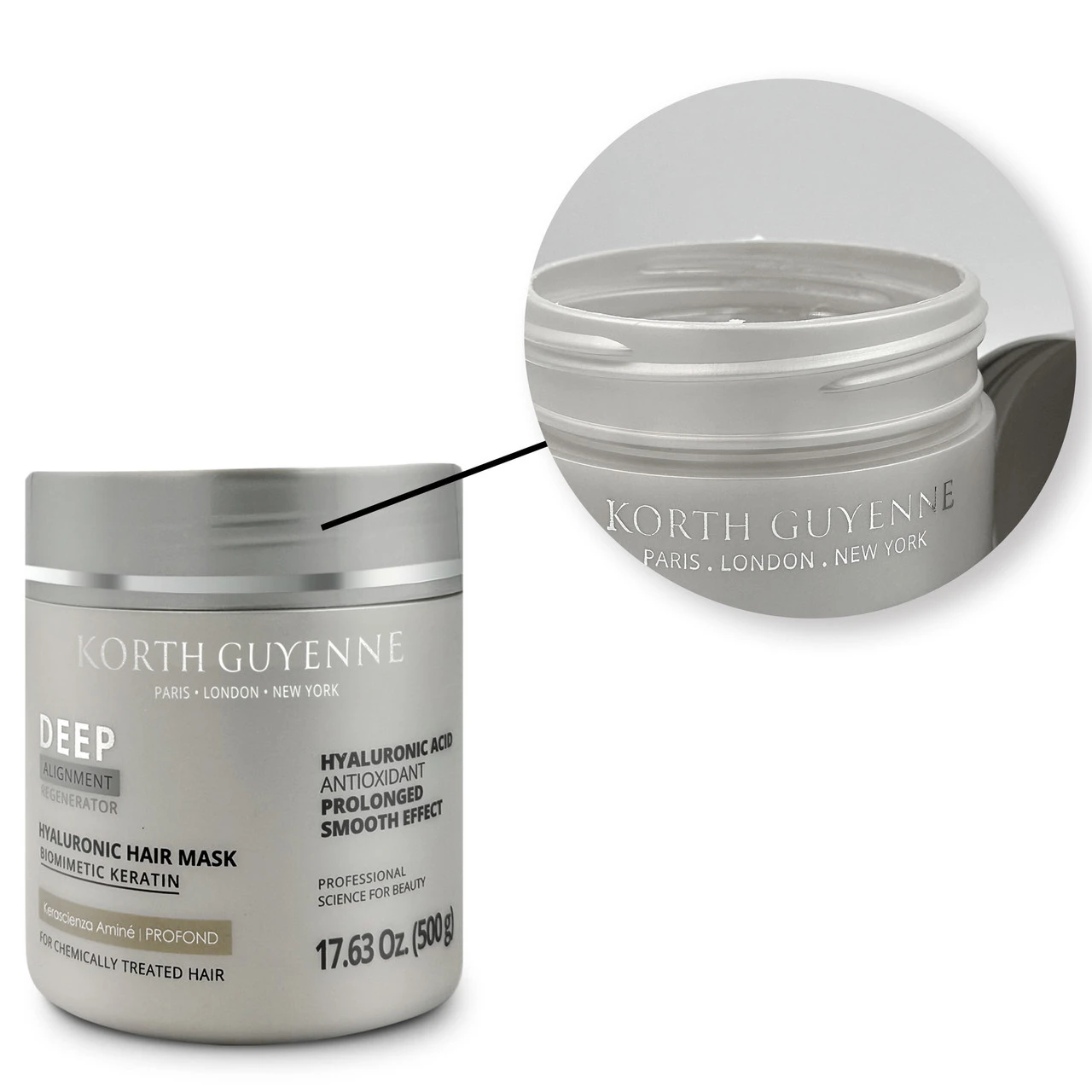Korth Guyenne Mask Post Progressive Deep Hyaluronic Acid Maintenance Máscara Manutenção 500g/17.6 Oz - Image 4