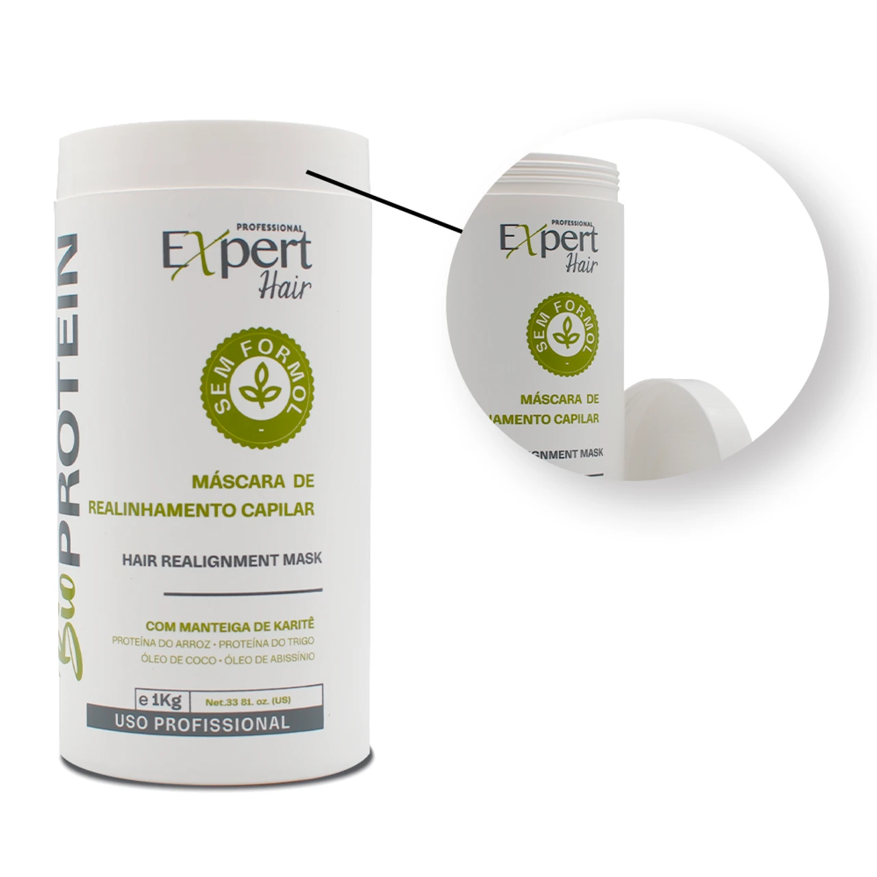 Expert Hair Botox Keratin Smooth + Bio Protein Hair Cream + Blond Mask Kit 3x1kg/35.2 Fl.oz - Image 4