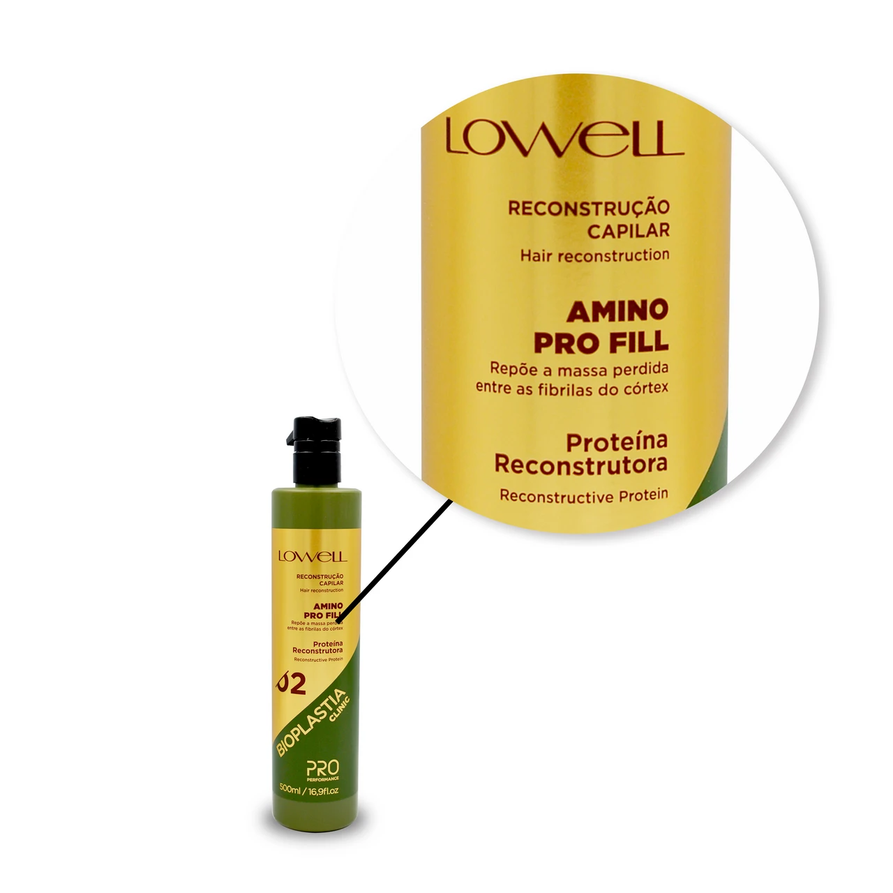 Kit Lowell Bioplastia Clinc Hair Reconstruction 3 Products Salon - Image 6