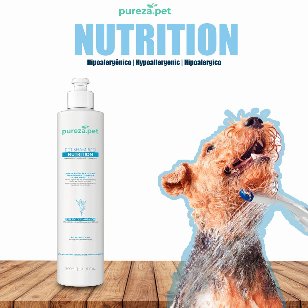 Pureza Pet Shampoo Nutrition Professional Moisturized And Clean Hair Increased Shine And Smoothness 1L/33.81 Fl.oz - Image 2