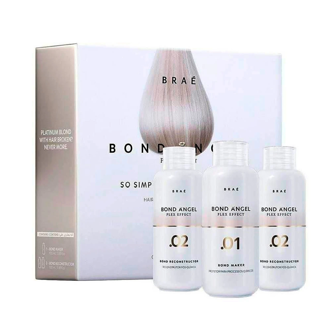 Braé Bon Angel Plex Effect Professional After Chemical Protector/Reconstructor Kit 3x100ml/3x3.38 Fl.oz