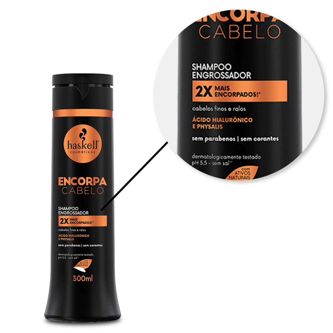 Haskell Encorpa Cabelo Engrossador Kit Shampoo Conditioner Mask Fluid Thick Hair Treatment - Image 6