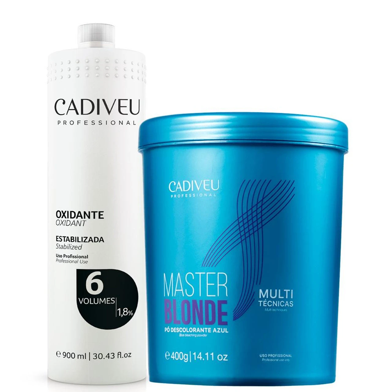 Cadiveu Kit Master Blond Multi Blue Bleaching Powder + Ox 6