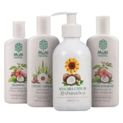 Multi Vegetal Complete Hair Treatment Kit - Coconut Damaged Hair Reconstruction 4x240ml/4x8.11 Fl.oz