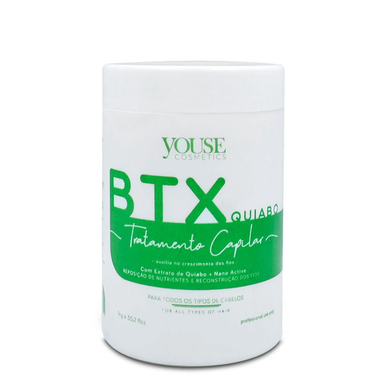Youse Cosmetics Btox Btx Okra Realignment Without Formalin Quiabo Realinhamento Capilar Hair Care 1kg/35.2 Oz