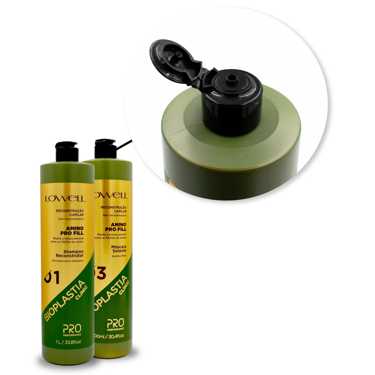 Kit Lowell Bioplastia Clinc Hair Reconstruction 3 Products Salon - Image 3