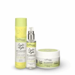 Fruit Therapy Collabs Carol Kyoko Anti-Porosity Kit With Kiwi Extract - Shampoo, Mask And Gel