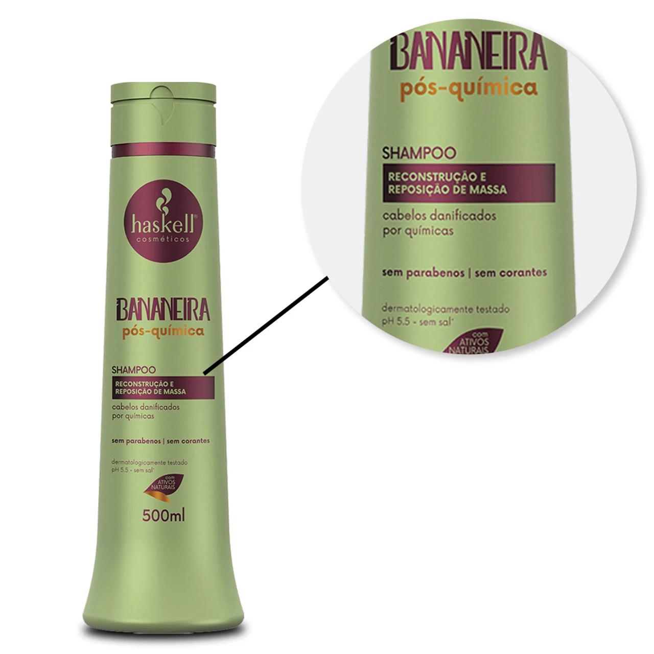 Kit Haskell Shampoo Conditioner Mask Bananeira Post Chemical Hydration Pós Química 3x500ml/3x16.9fl.oz - Image 5
