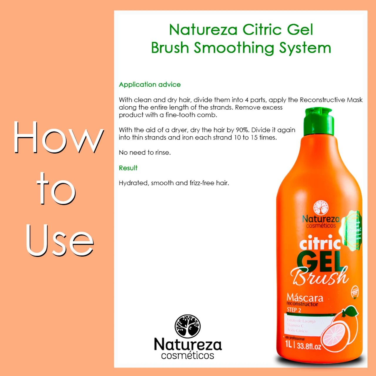 Natureza Cosmetics Citric Gel Brush Reconstructive Mask Smoothing System 1L/33.8 Fl. Oz - Image 3