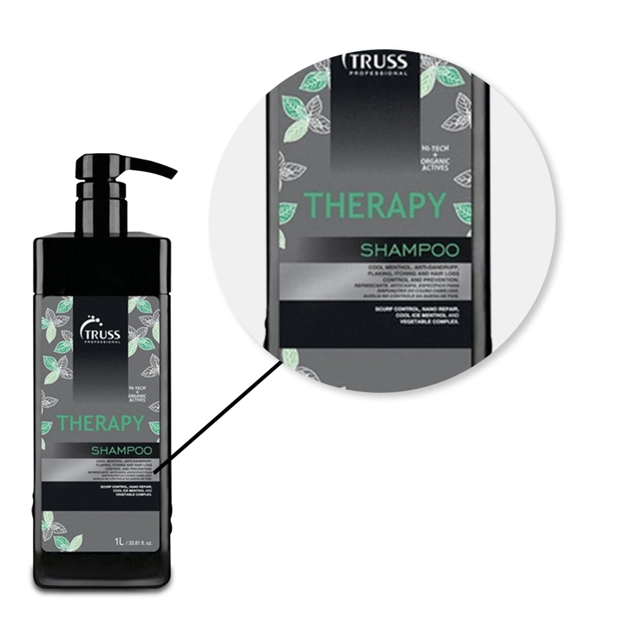 Truss Therapy Dandruff Shampoo Cool Ice 1000ml/33.81 Fl.oz - Image 2