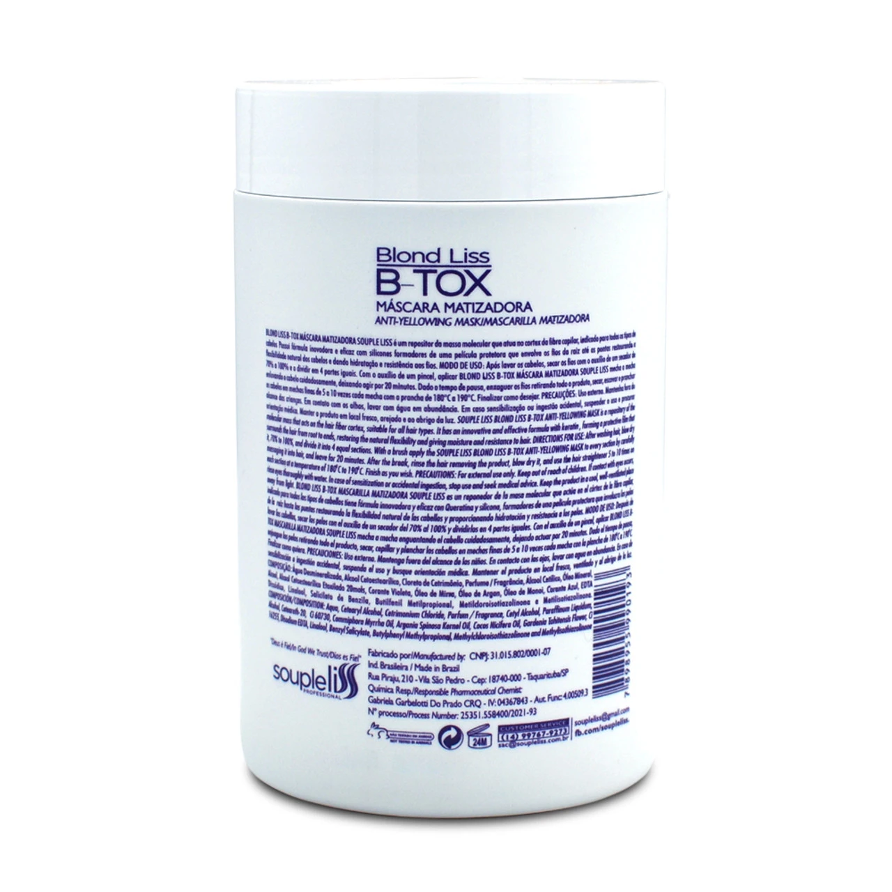 Soupleliss B-Tox Blond Liss Tinting Mask Neutraliza Tons Amarelos 1kg/35.27 Oz - Image 2