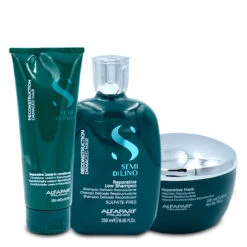 Alfaparf Milano Semi Di LINO Reconstruction Demage Hair Reparative Shampoo/Conditioner/ Mask Kit Home Care