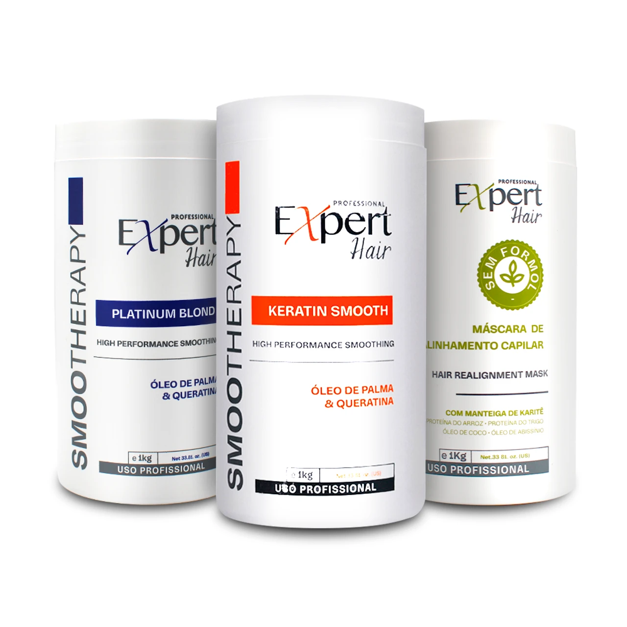 Expert Hair Botox Keratin Smooth + Bio Protein Hair Cream + Blond Mask Kit 3x1kg/35.2 Fl.oz