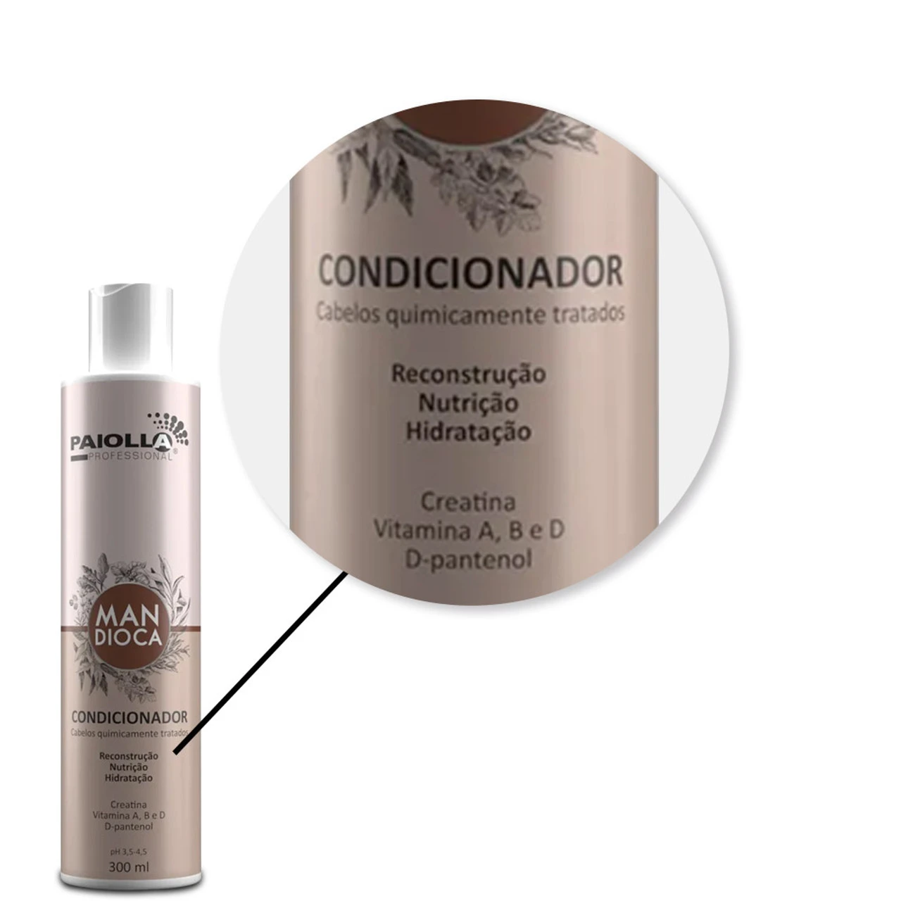 Paiolla Professional Conditioner Mandioca Hair 300ml/10.14 Fl.oz - Image 2