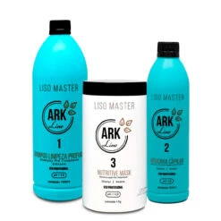 Kit Ark Line Smooth Master Smoothing Shampoo Cleansing 1L/33.8 Fl. Oz Hair Mask 1L/33.8 Fl. Oz And Mask 1kg/35.2 Oz