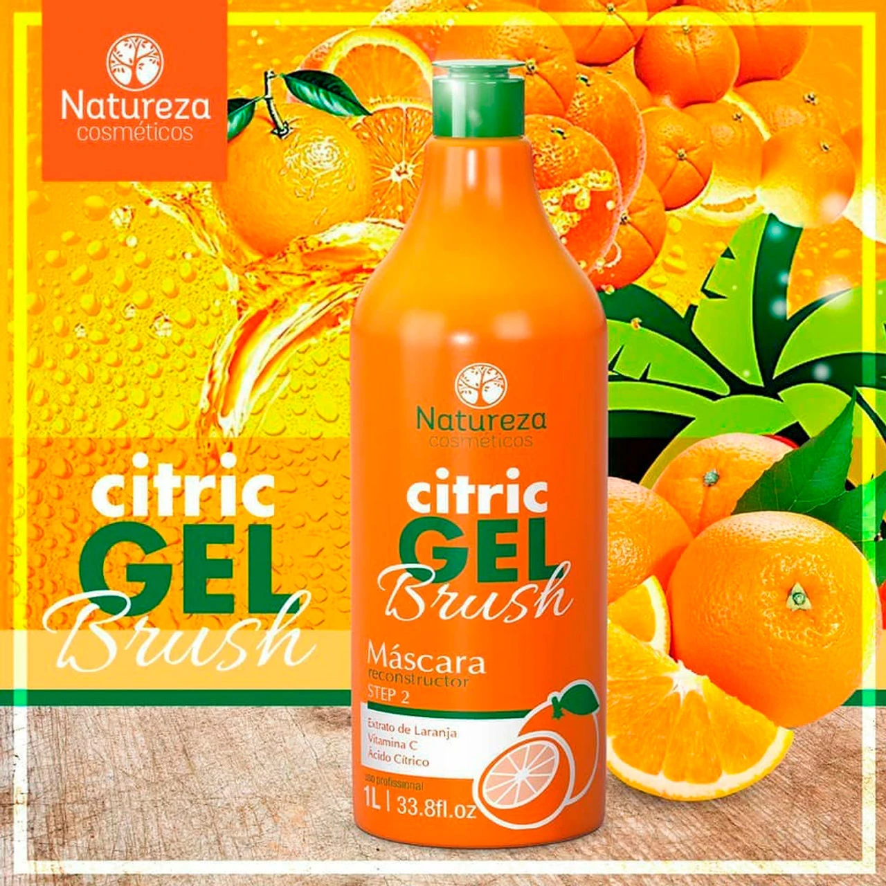 Natureza Cosmetics Citric Gel Brush Reconstructive Mask Smoothing System 1L/33.8 Fl. Oz - Image 2