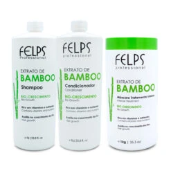 Kit Felps Shampoo Conditioner Mask Bamboo Extract Complete Treatment Hair Care 3x1L/3x33.8fl.oz