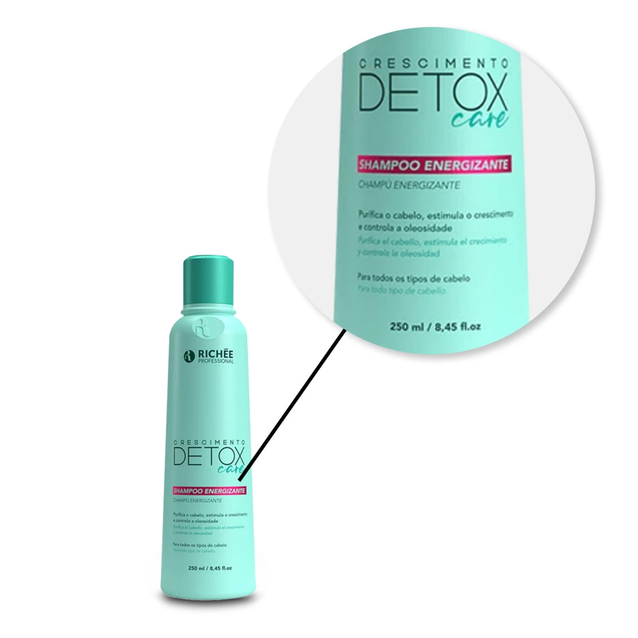 Richée Professional Crescimento Detox Care Shampoo Energizing 250ml/8.45 Fl.oz - Image 2