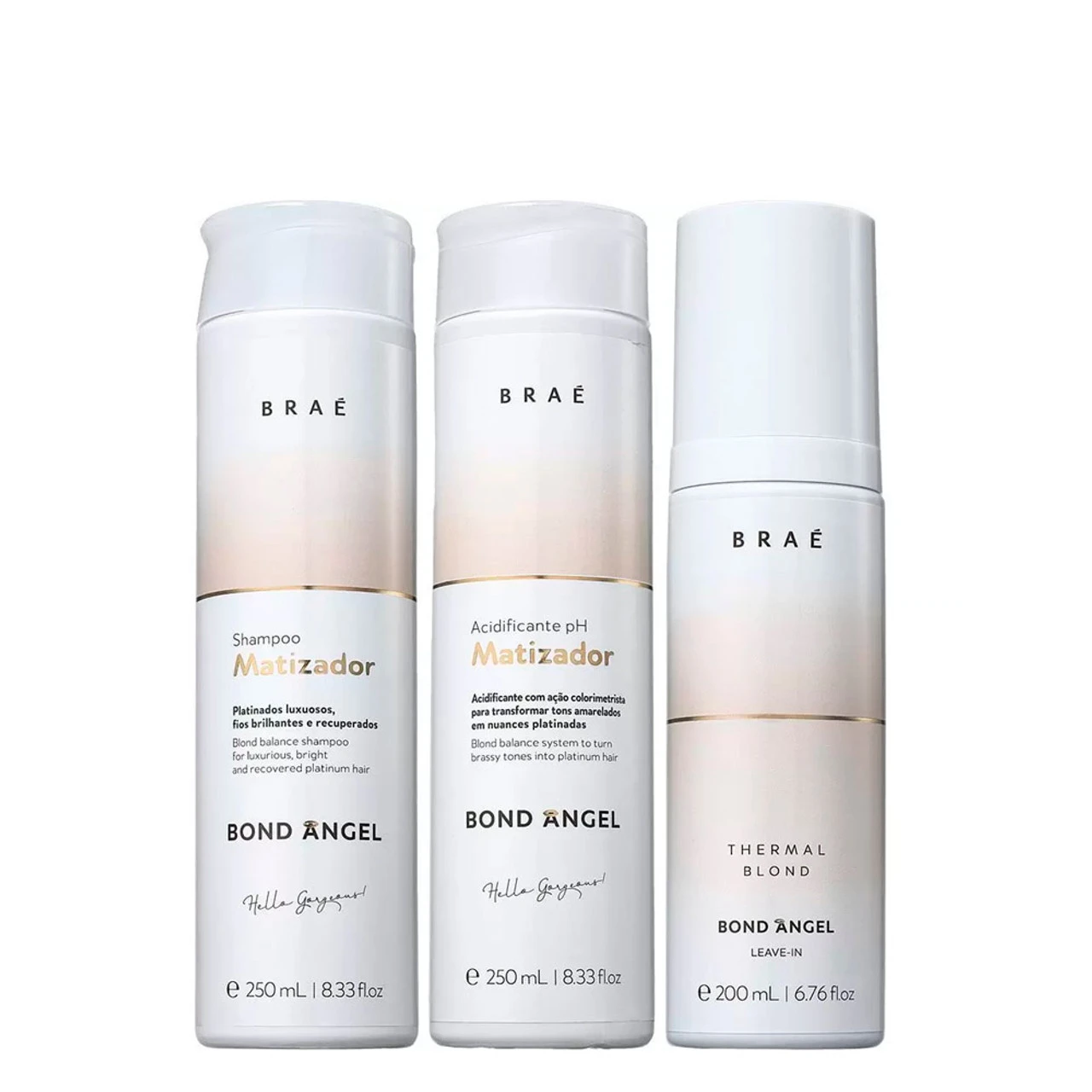 Braé Bond Angel Tinting Treatment Kit PH Acidifying Shampoo 2x200ml/2x6.76 Fl.oz And Thermal Leave-In 2x250ml/8.45 Fl.oz