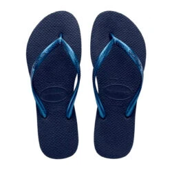 Havaianas Slim Women's Flip Flop Navy Blue (Size 7/8)