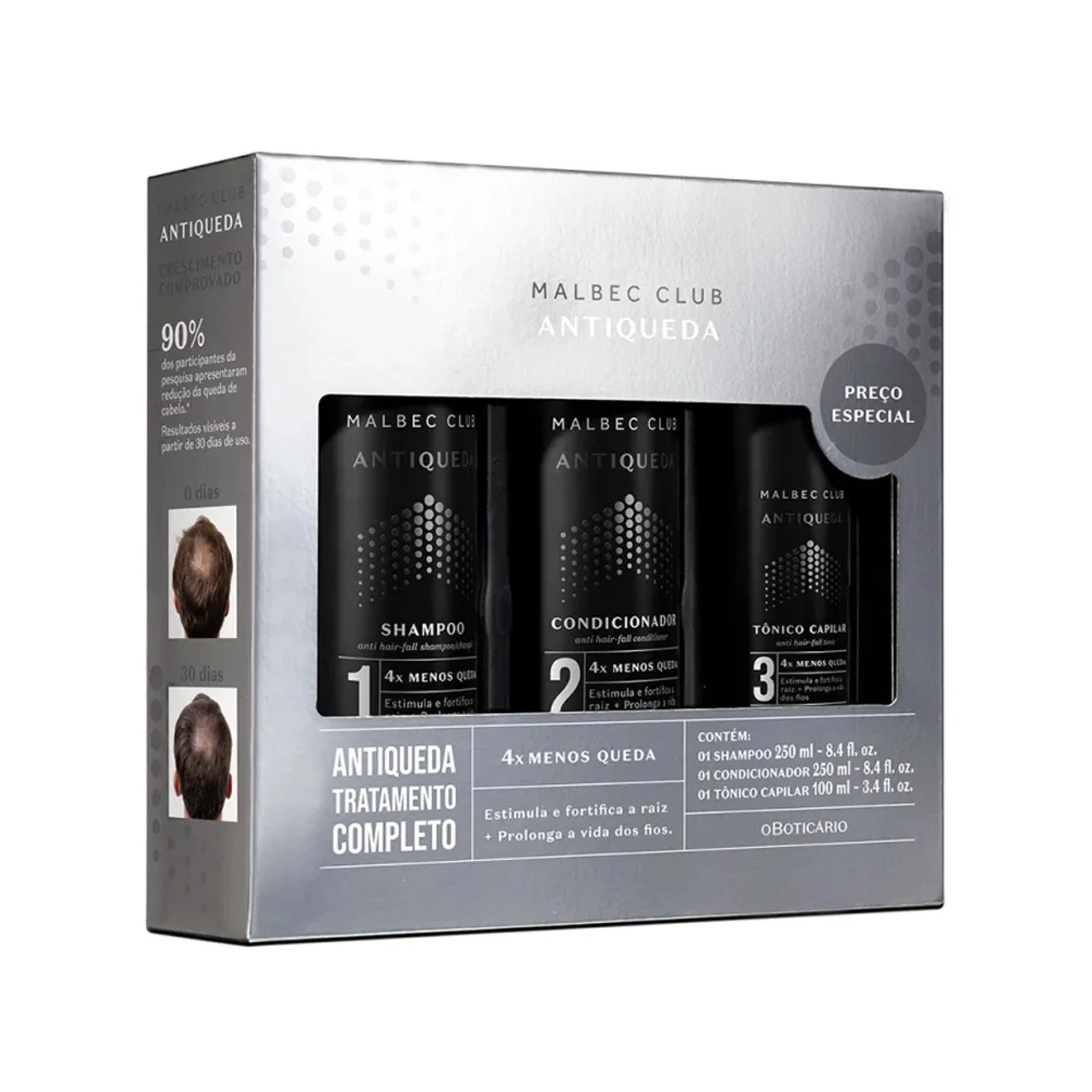 O Boticario Malbec Club Treatment Kit Stronger Root Hair 600ml/20,2 Fl,oz