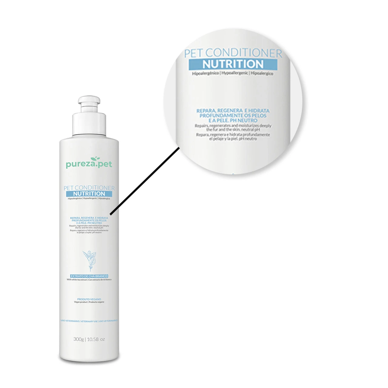 Pureza Pet Nutrition Professional Conditioner Repairs, Regenerates And Deeply Moisturizes Hair 300g/10.58 Oz - Image 3