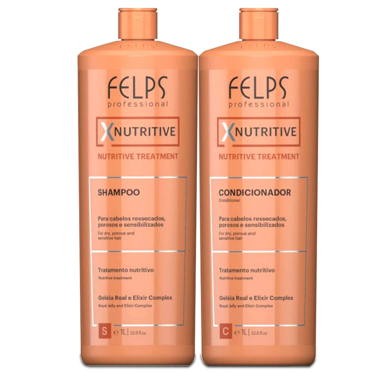Kit Felps XNutritive Shampoo And Conditioner 2x1000ml/2x33.81 Fl.oz