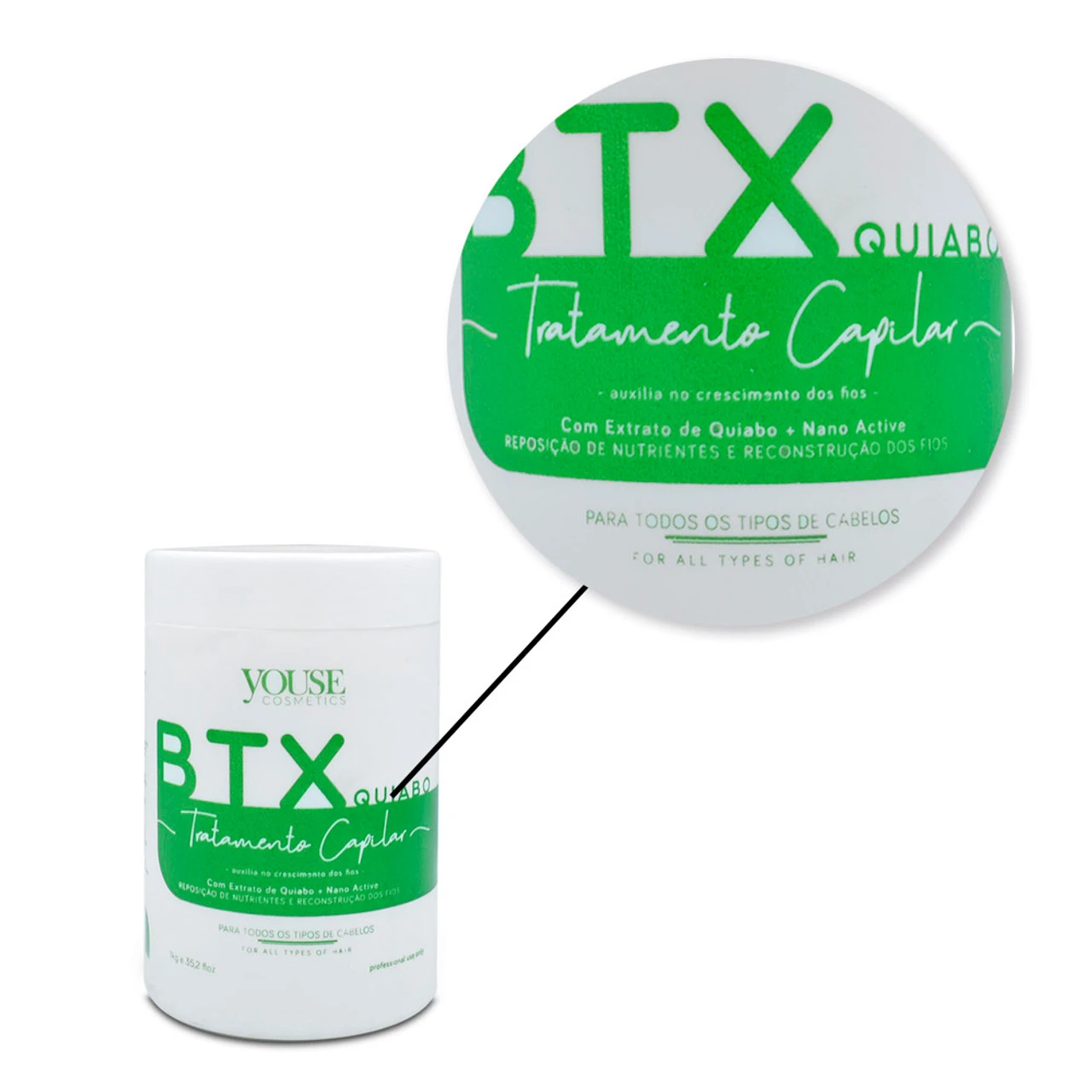 Youse Cosmetics Btox Btx Okra Realignment Without Formalin Quiabo Realinhamento Capilar Hair Care 1kg/35.2 Oz - Image 4