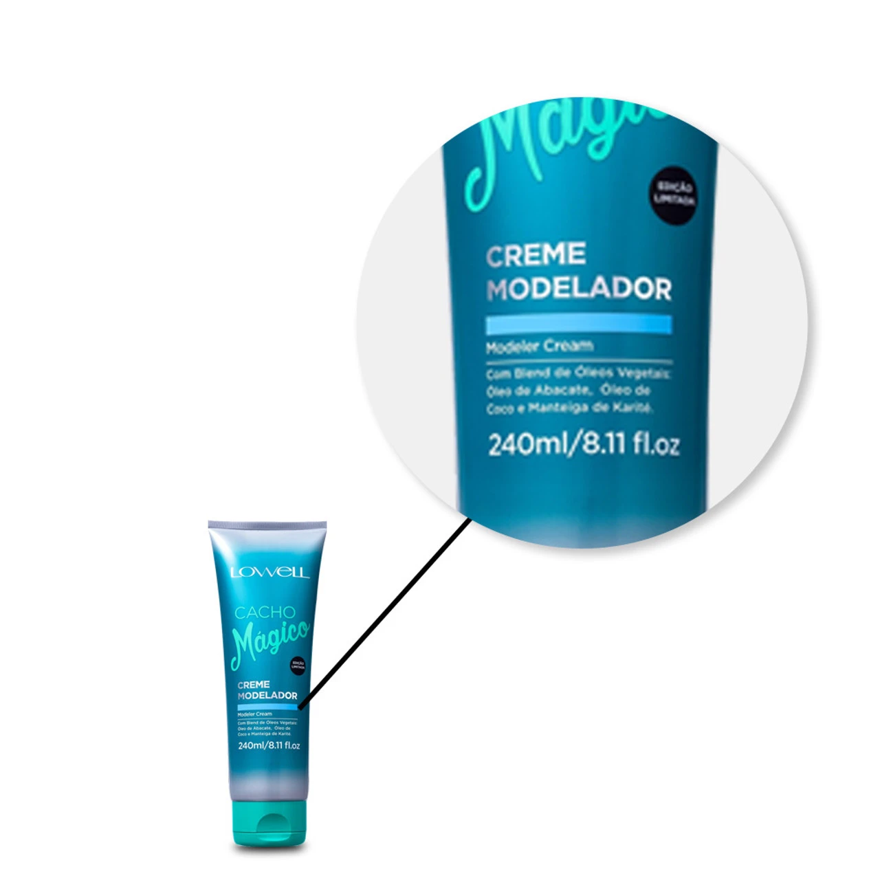 Lowell Cacho Mágico Curl Activator Cream Vegetable Oil Blend 240ml/8.11 Fl.oz - Image 3