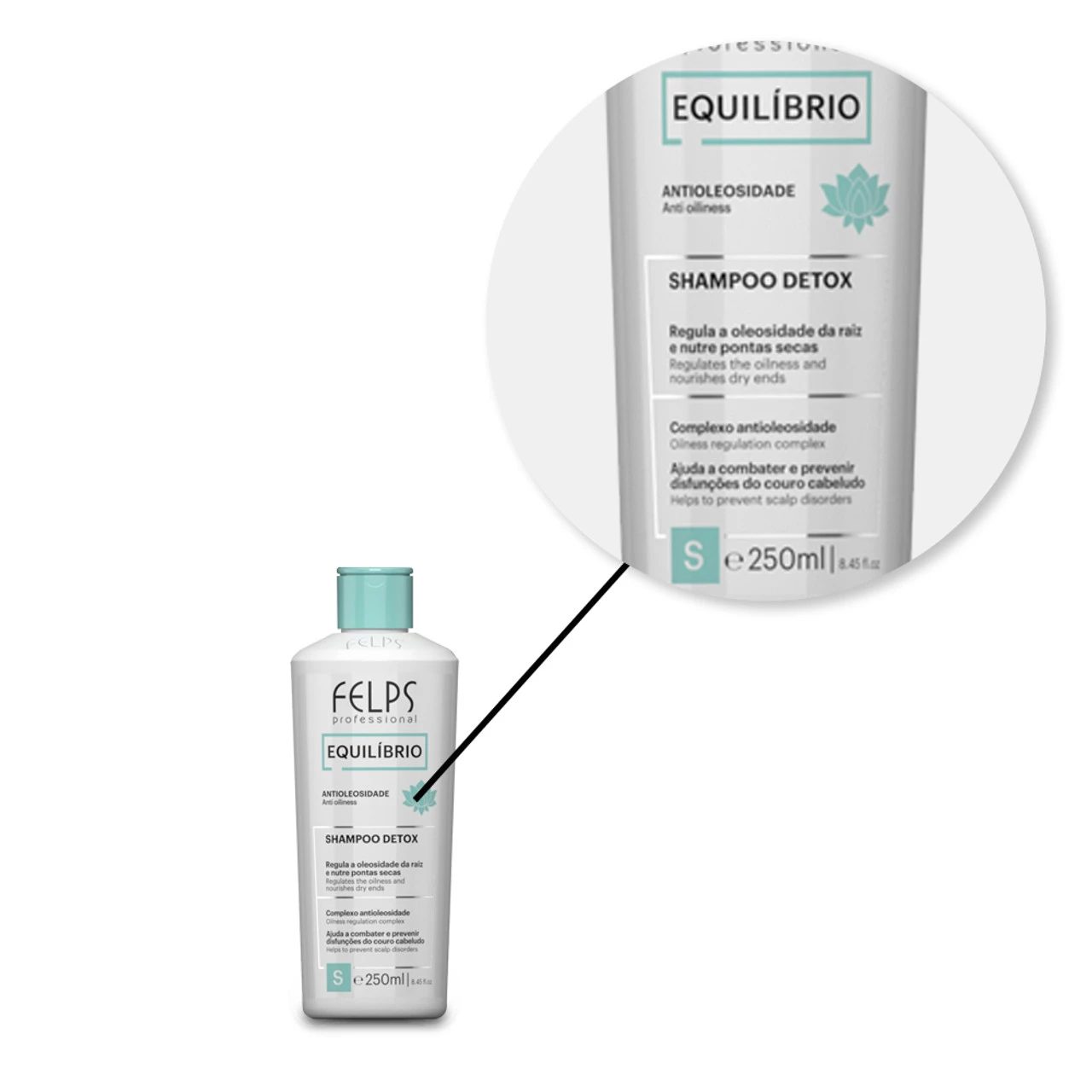 Felps Equilibrium Shampoo Detox Antioleosity Complex Antioxidant 250ml/8.45 Fl.oz - Image 2