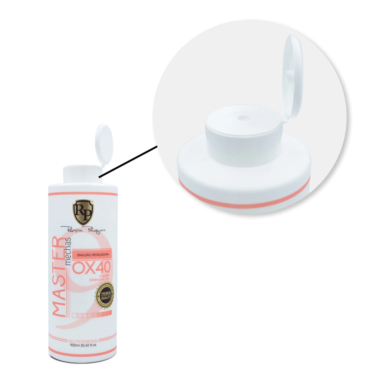 Robson Peluquero Master Mechas Emulsão Reveladora Ox 40 Volumes 900ml/30.4 Fl.oz - Image 4