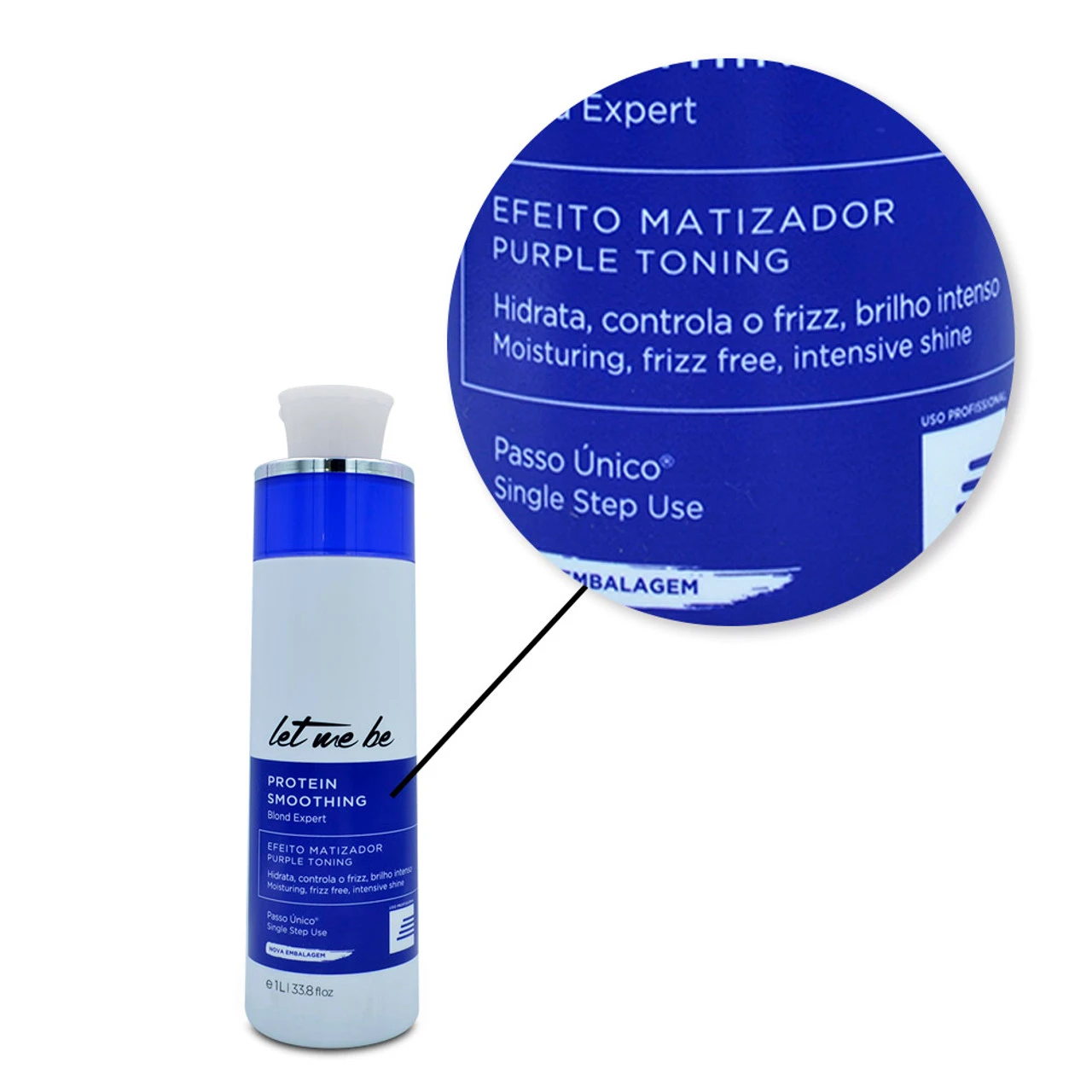 Let Me Be Progressive Protein Smoothing Blond Expert Purple Toning Matizador Hair Care 1L/33.8fl.oz - Image 4