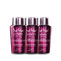 S'ollér Brasil Maintenance Kit Agi Max Semi Di Lino Shampoo + Conditioner And Balm 3x250ml/3x8.45 Fl.oz