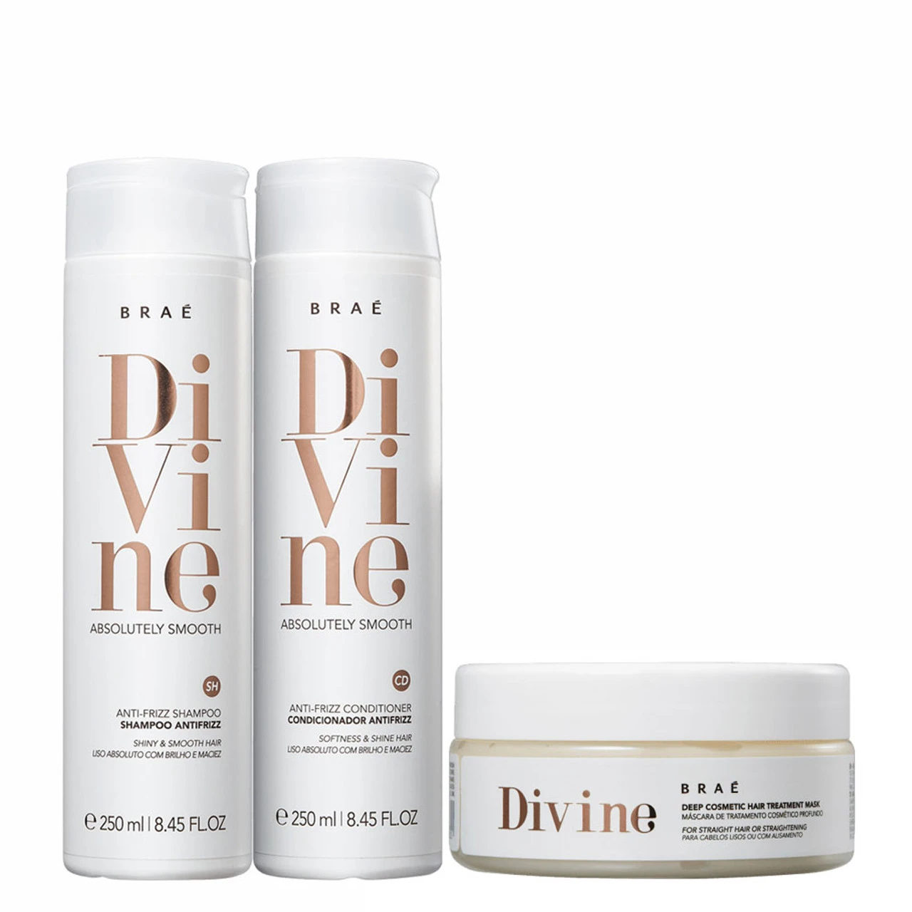 Braé Divine Absolutely Smooth Shampoo, Conditioner And Mask Kit