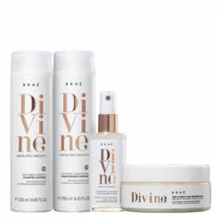 Kit Braé Divine Absolutely Smooth Shampoo Liquid Mask Conditioner Mask Complete Hydration 4 Units