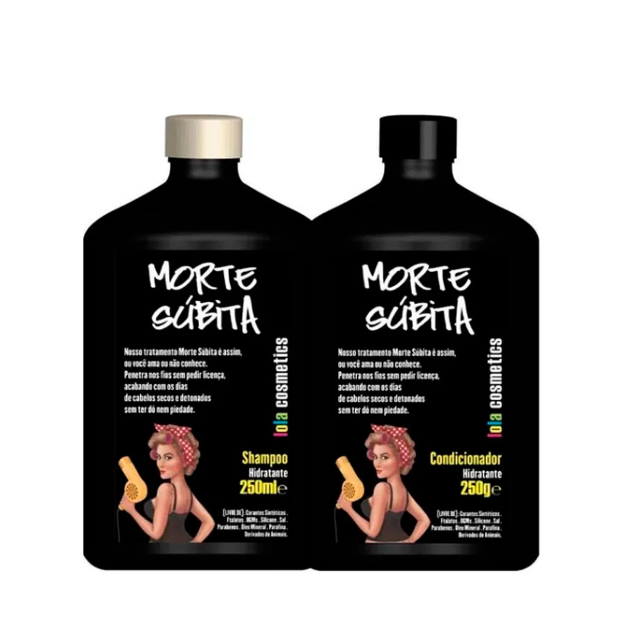 Kit Lola Shampoo Conditioner Morte Súbita Cleasing Hydration Hair Care 2x250ml/2x8.45fl.oz