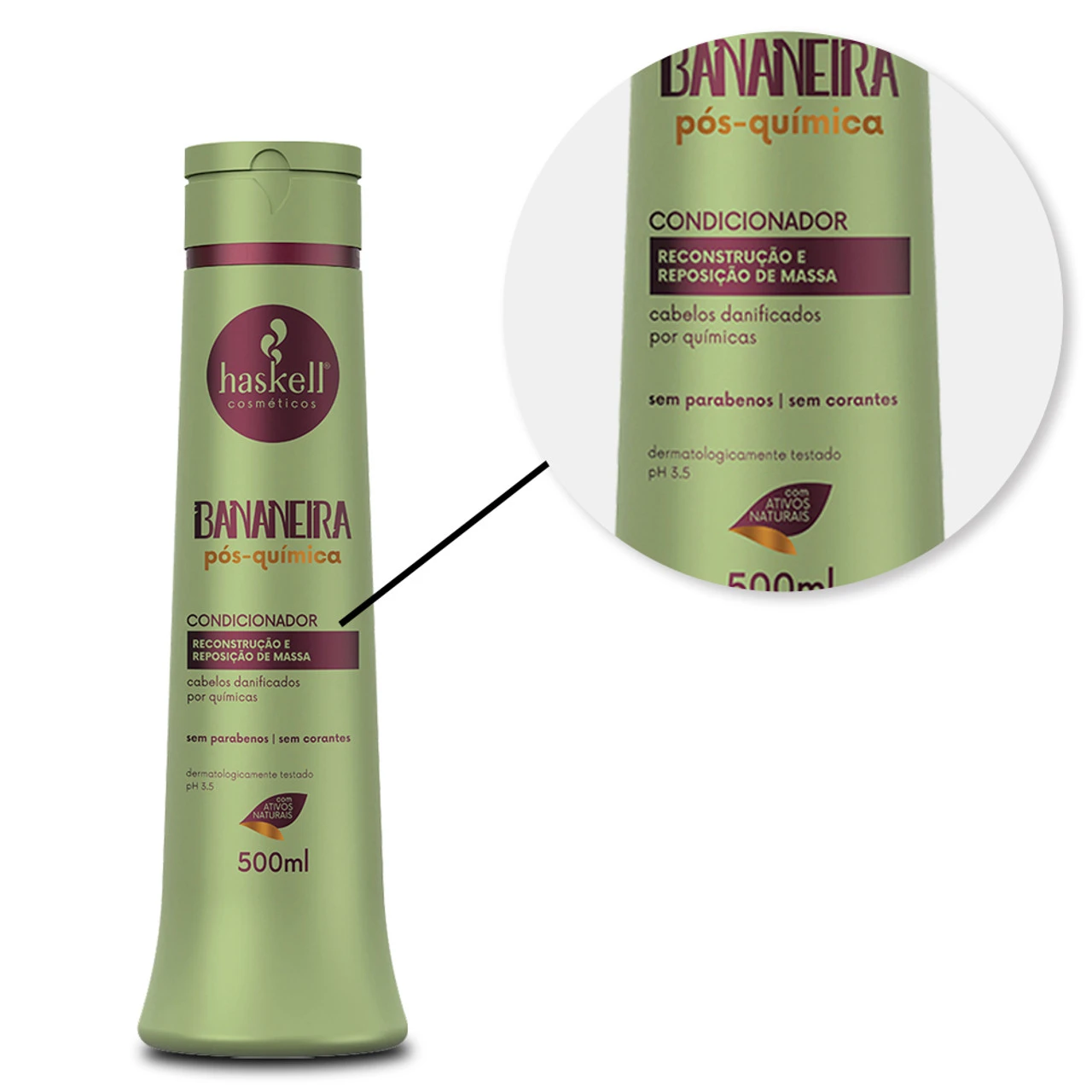 Kit Haskell Shampoo Conditioner Mask Bananeira Post Chemical Hydration Pós Química 3x500ml/3x16.9fl.oz - Image 6