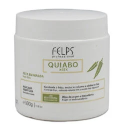 Felps Mask Okra Reducing Mask Argan Oil Macadamia Máscara Redutora Quiabo Hair Care 500g/17.6 Oz