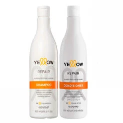 Kit Alfaparf Shampoo Conditioner Yellow Repair Almond Proteins Cacao Hair Care 2x500ml/2x16.9fl.oz