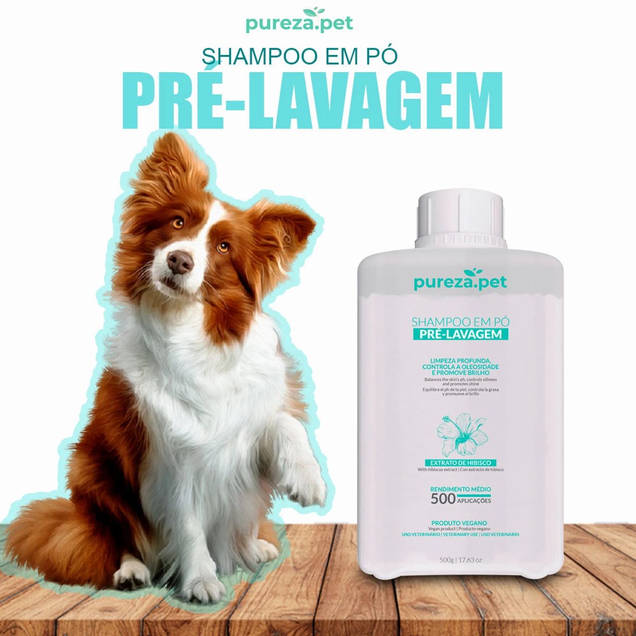 Pureza Pet Pre-shampoo Powdered Pre-shampoo Deep Cleanse Controls Oiliness 500g/17.63 Oz - Image 2