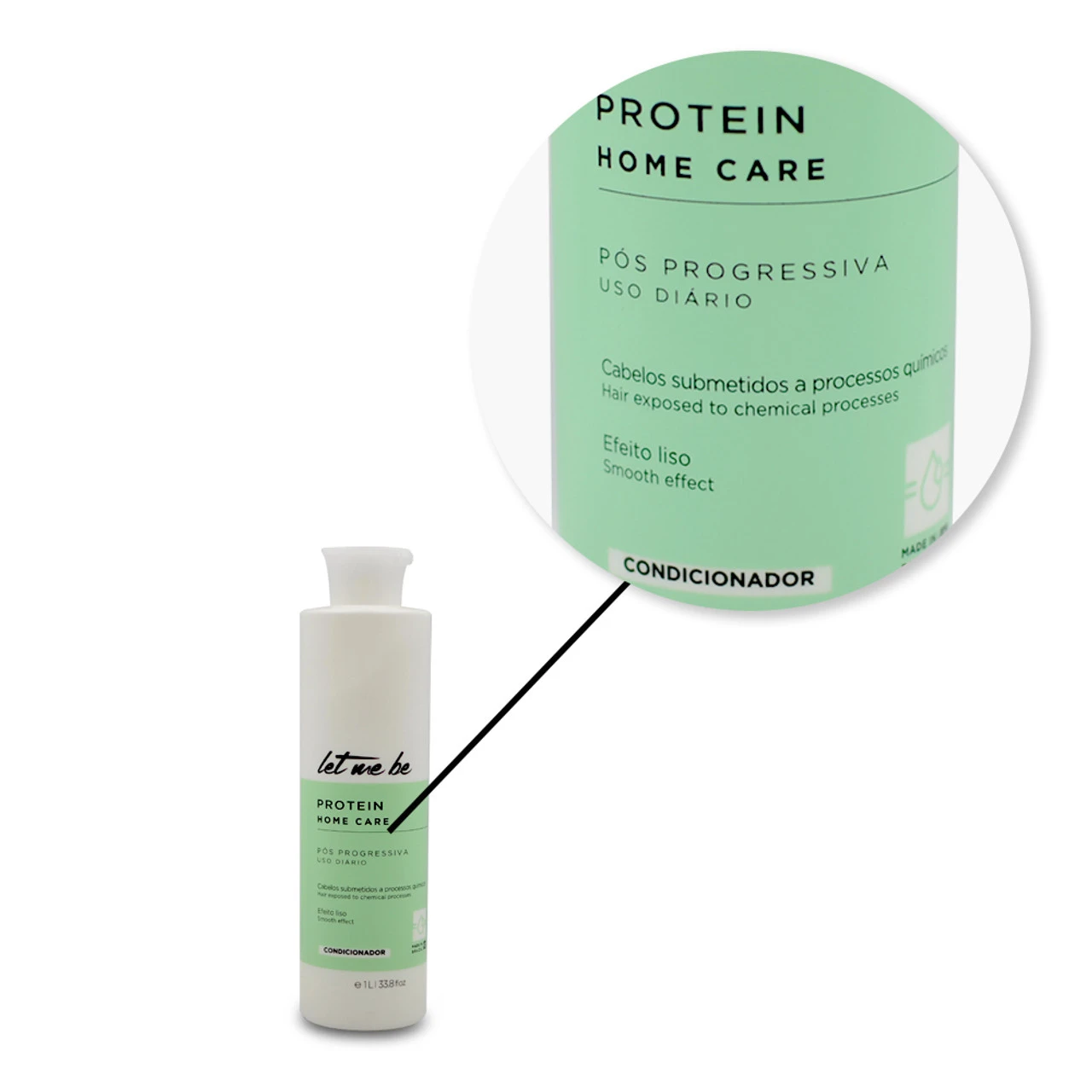 Let Me Be Protein Home Care Post Straightening System Smooth Effect Conditioner 1L/33.8 Fl.oz - Image 4