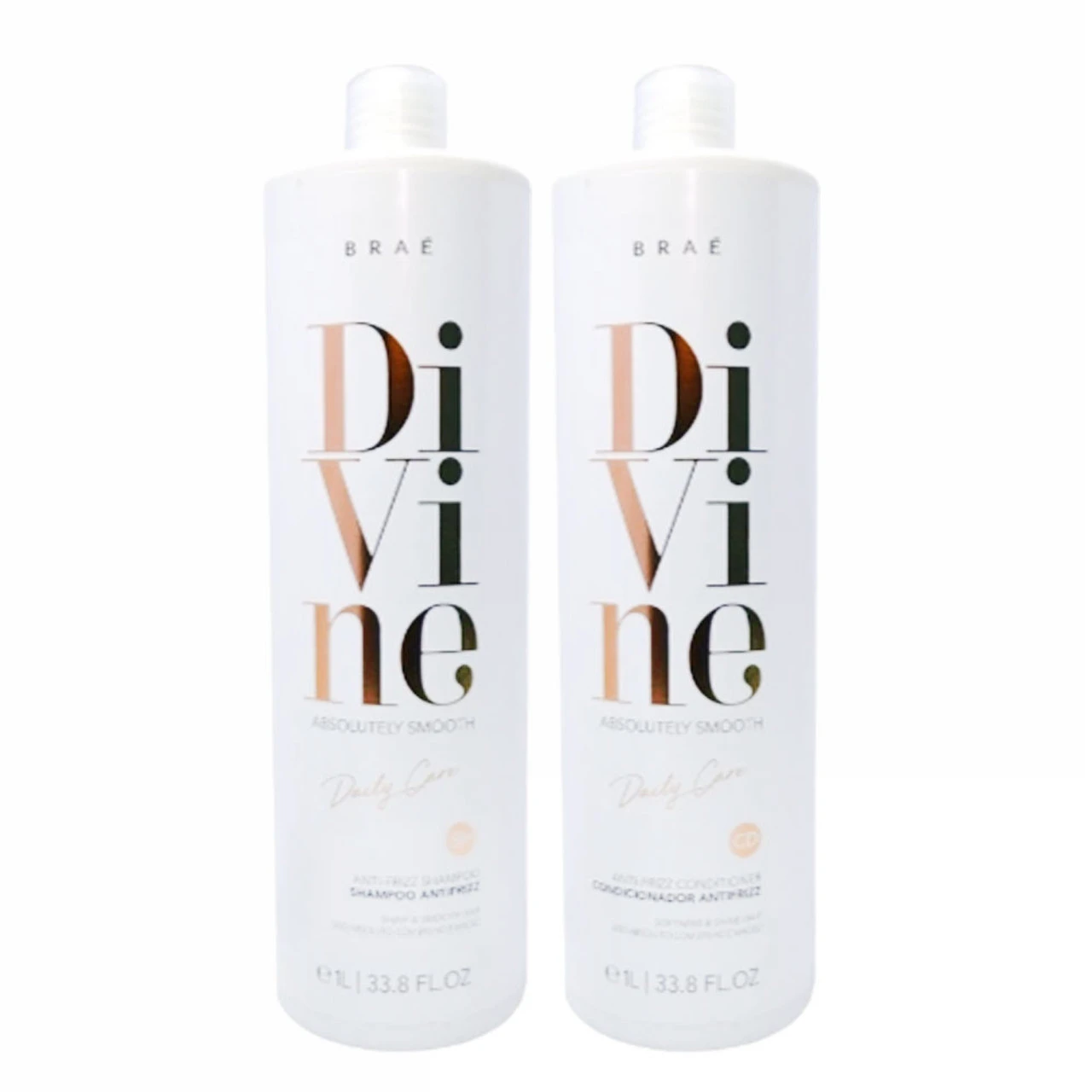Kit Braé Shampoo Conditioner Divine Absolutely Smooth Shiny Hair Care 2x1L/2x33.8fl.oz