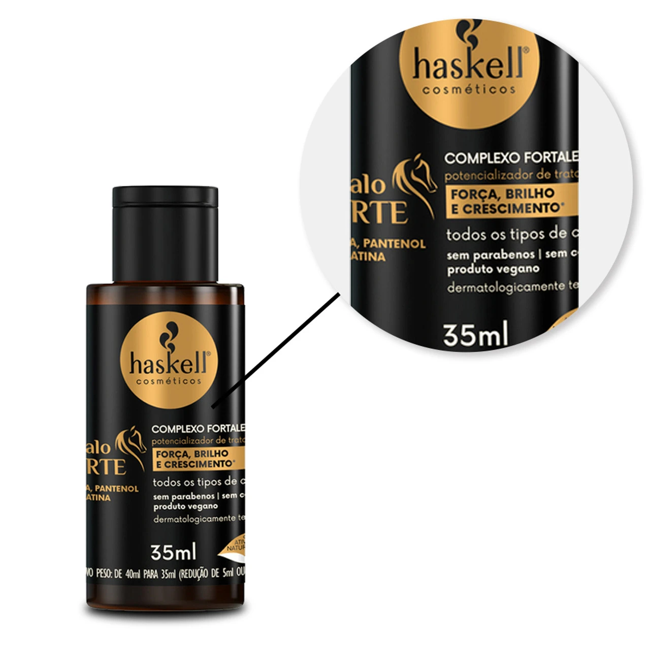Kit Haskell Leave-in Strengthening Complex Cavalo Forte Complexo Fortalecedor Hair Care 3 Units - Image 5