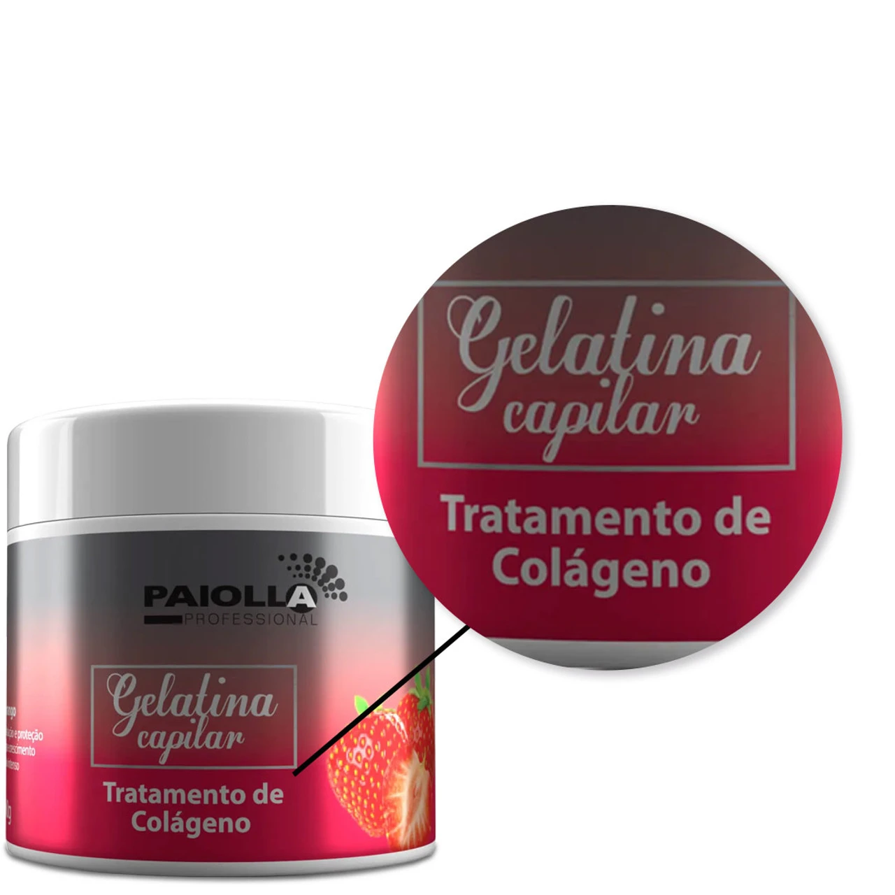 Paiolla Hair Gelatin Strawberry Syrup 500g/17.63 Oz - Image 2