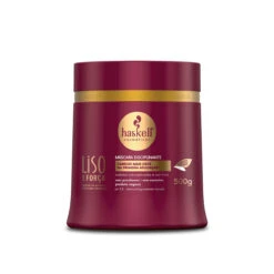 Haskell Mask Liso Força Straighter Hair Máscara Disciplinante Hydration Hair Care 500g/17.6 Oz