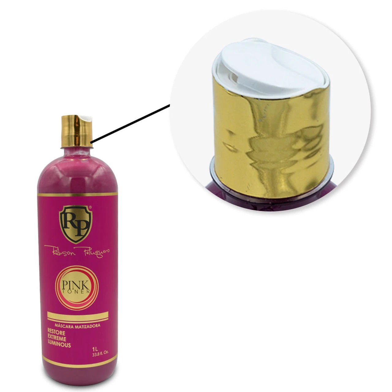 Robson Peluquero Pink Tinting Mask Restore Extreme 1L/33.81 Fl.oz - Image 3