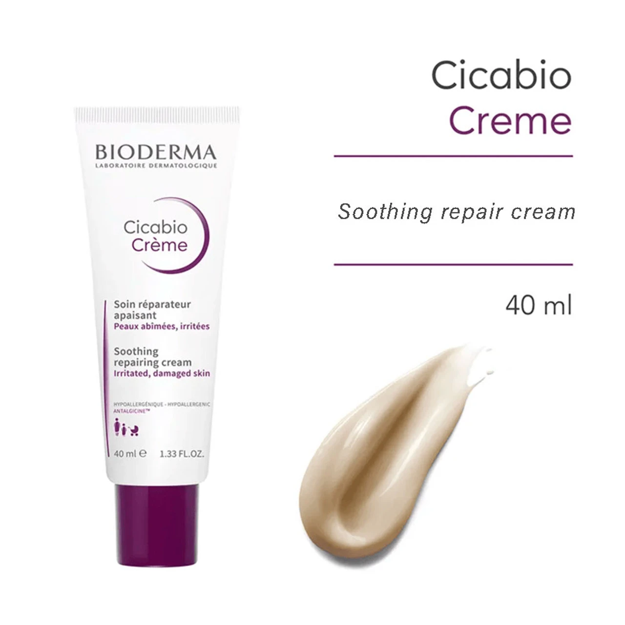 Bioderma Multireparative Soothing And Healing Cream Cicabio 40ml / 1.33 Fl. Oz - Image 4