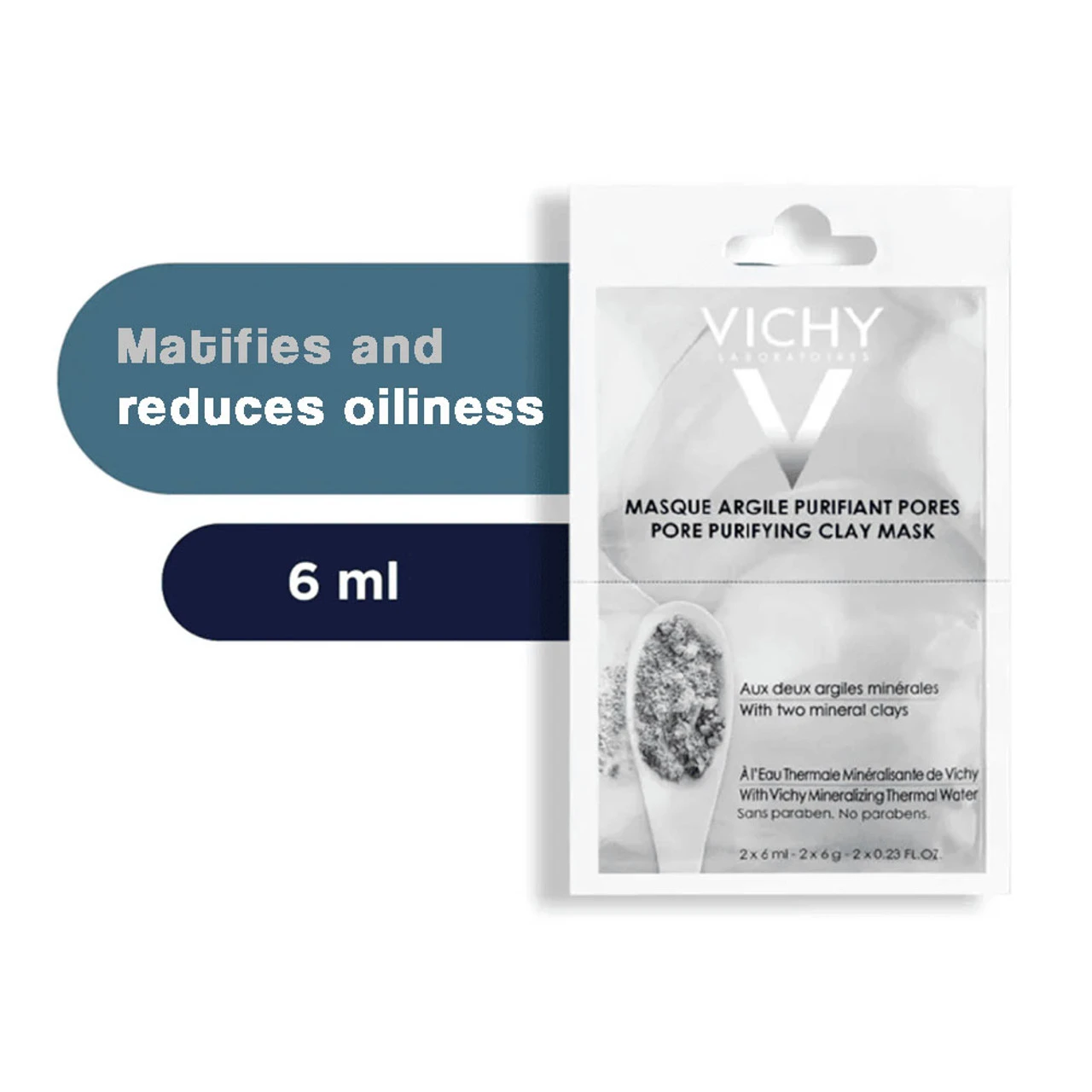 Vichy Purifying Mineral Clay For Oily Skin 2x6ml / 2x0.23 Fl.oz - Image 2