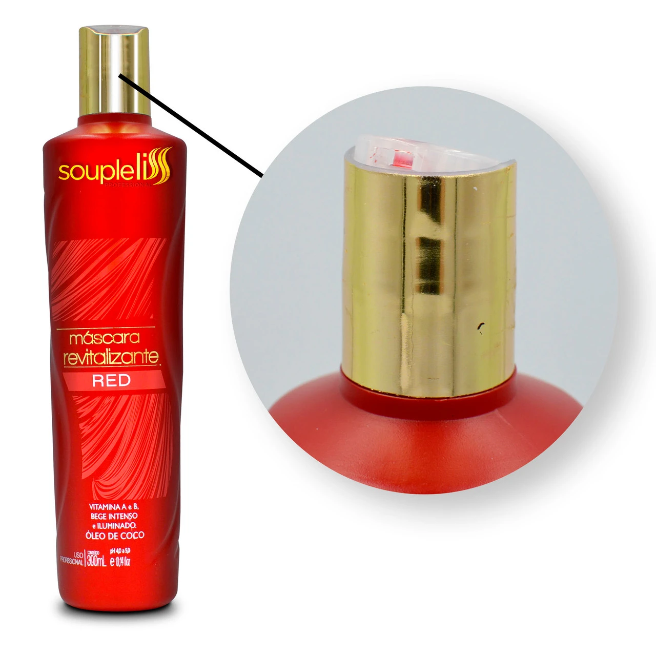 Soupleliss Red Revitalizing Mask For Red And Copper Hair 300ml/10.14 Fl.oz - Image 3